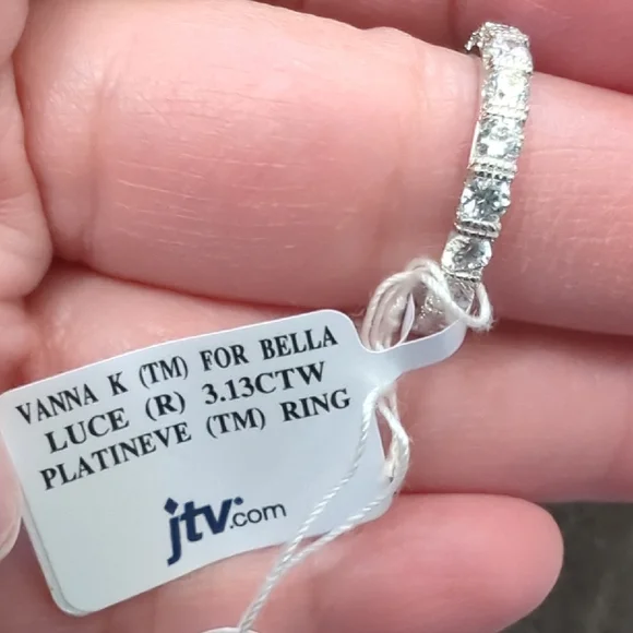 Vanna k By bella luce Band Sparkling Silver Ring - Picture 1 of 5